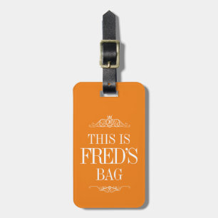 Personalised Name   Monogram Luggage Tag