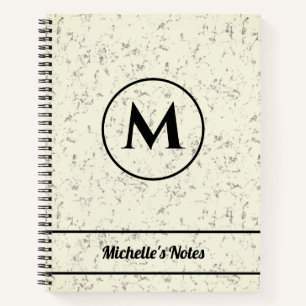 Personalised Name Monogram Marble Spiral Notebook