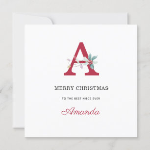 Personalised name monogram merry christmas for her holiday card