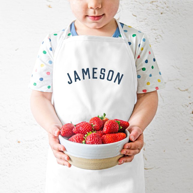 Personalised Name Monogram | Navy Kids Apron (Creator Uploaded)