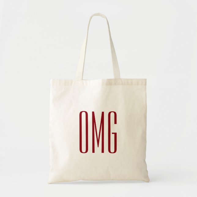 Personalised name monogram "OMG" Tote Bag (Front)
