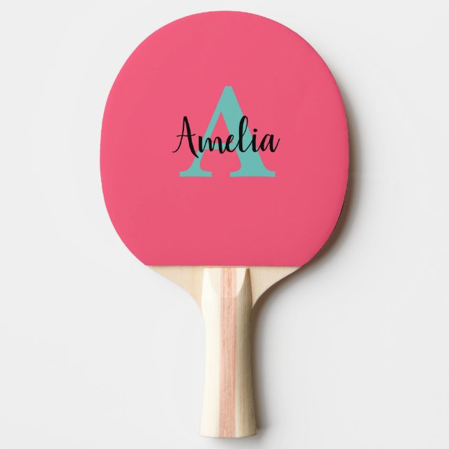 Personalised Name Monogram Ping Pong Paddle (Front)