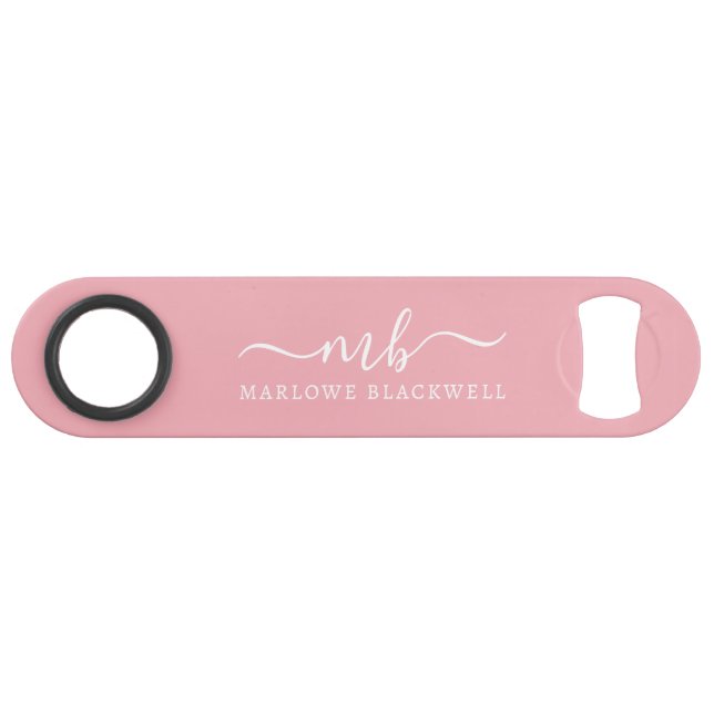 Personalised Name Monogram Pink Blush White (Front (Horizontal))
