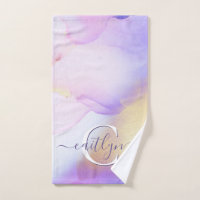 Personalised Name Monogram Purple Watercolor Luxe