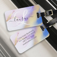 Personalised Name Monogram Purple Watercolor Luxe