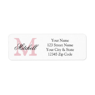 Personalised name monogram return address labels