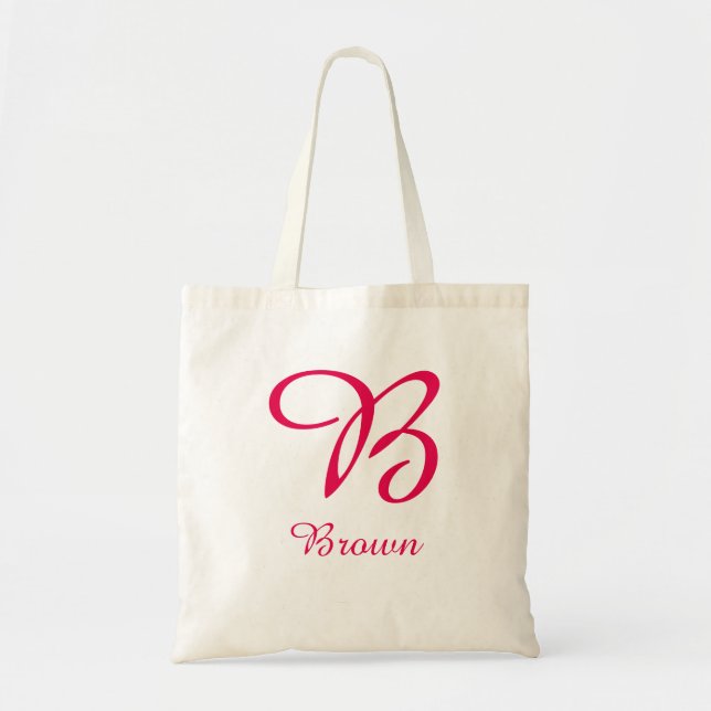 Personalised name monogram tote bag (Front)