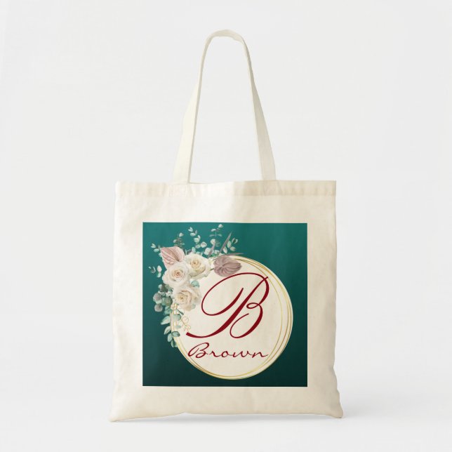 Personalised name monogram tote bag (Front)