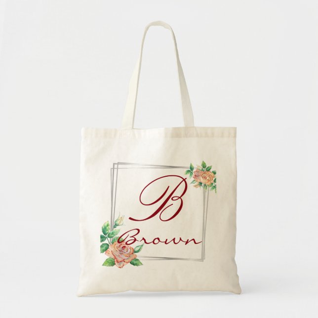 Personalised name monogram tote bag (Front)