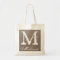 Personalised name monogram tote bag | Burlap style