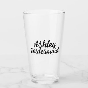 Personalised Name monogram wedding BridesmaidGlass Glass