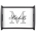 Personalised name monogram wedding serving trays