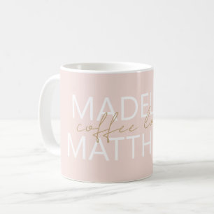 Personalised Name Monogrammed Modern Coffee Lover Mug