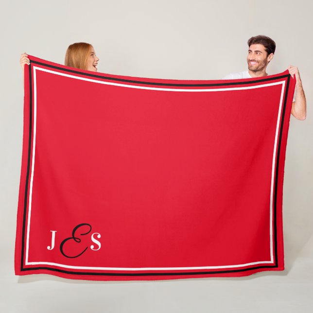 Personalised Name Monogrammed Red Stadium Blanket (In Situ)