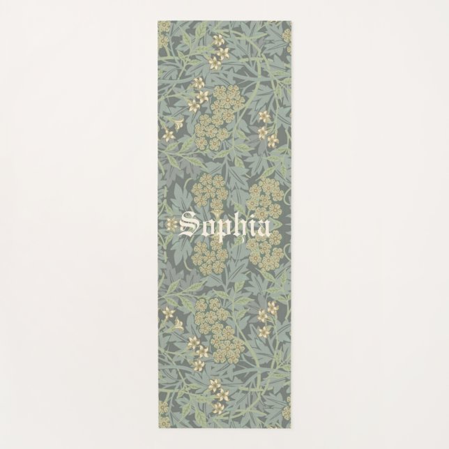Personalised Name Morris Foliage Pattern Yoga Mat (Front)