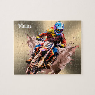 Personalised name Motocross Puzzle