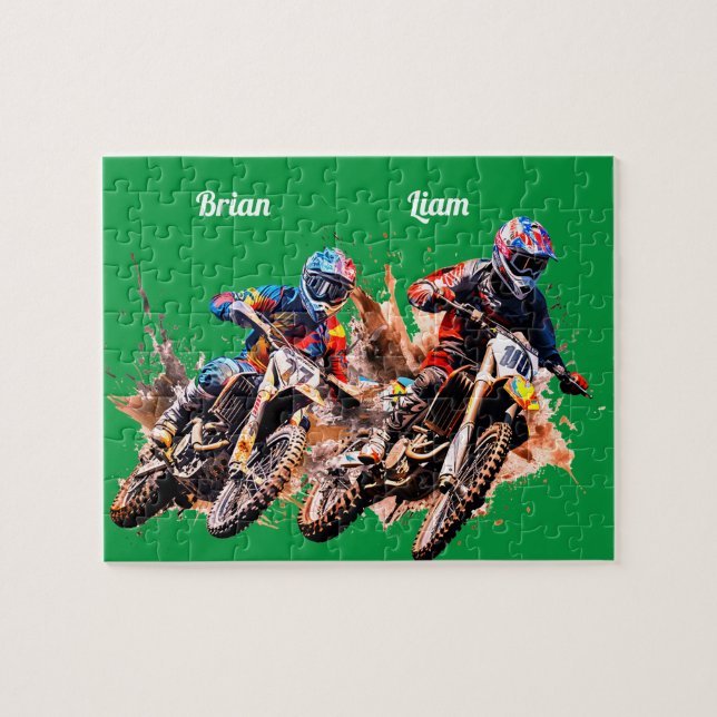 Personalised name Motocross Puzzle (Horizontal)