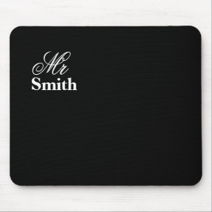 Personalised Name Mr Black Mouse Mat