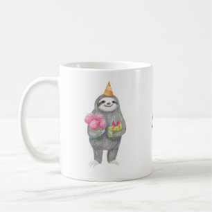 Personalised Name Mug Cute Sloth Birthday Gift Mug