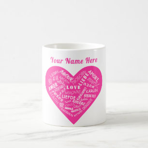Personalised Name Mug with Multilingual Love Text