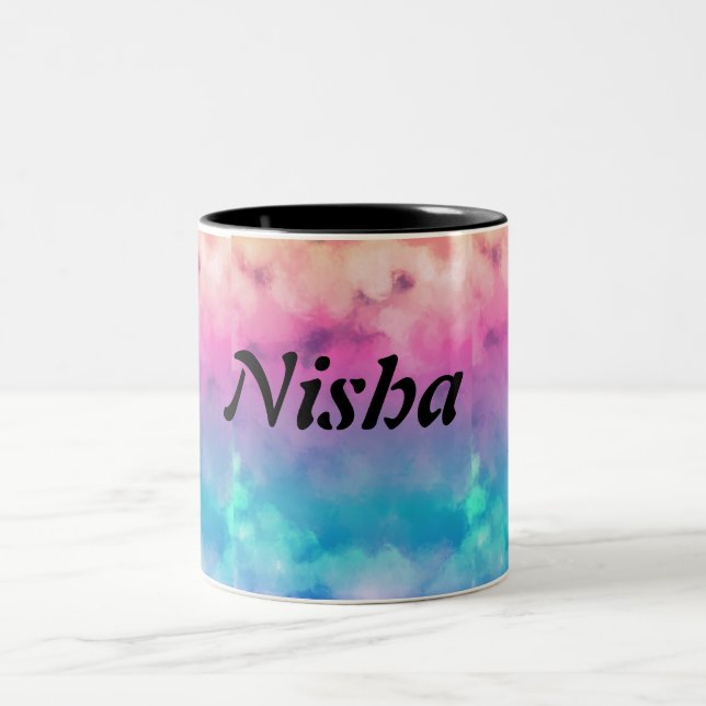 personalised name mug with ombre pastel colours (Center)