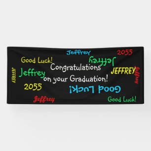 Personalised Name Multi Colour FUN Graduation Sign