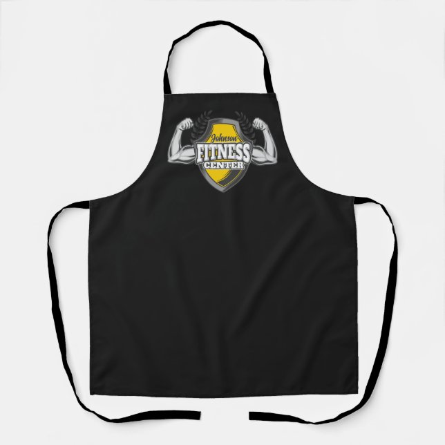 Personalised NAME Muscle Fitness Trainer Gym Apron (Front)
