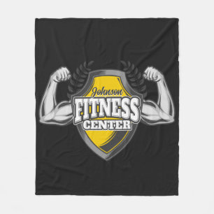 Personalised NAME Muscle Fitness Trainer Gym Fleece Blanket