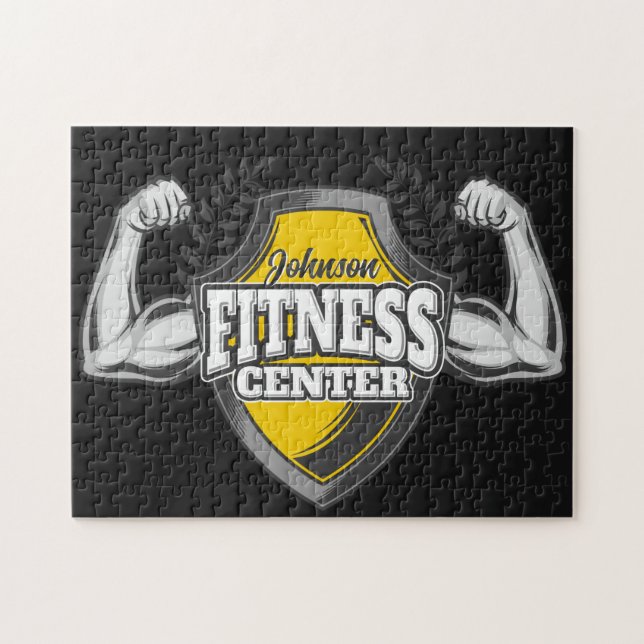 Personalised NAME Muscle Fitness Trainer Gym Jigsaw Puzzle (Horizontal)