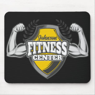 Personalised NAME Muscle Fitness Trainer Gym Mouse Mat