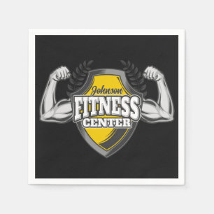 Personalised NAME Muscle Fitness Trainer Gym Napkin