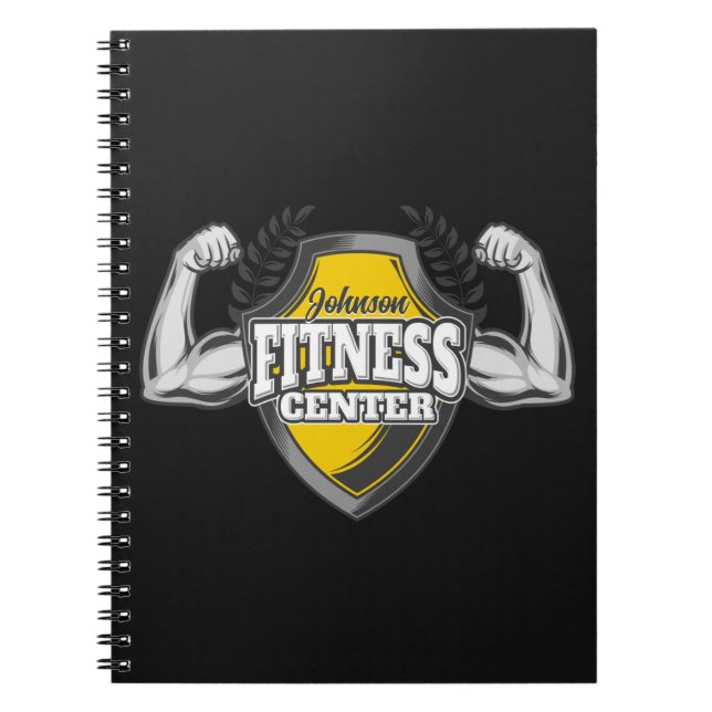 Personalised NAME Muscle Fitness Trainer Gym Throw Notebook (Front)