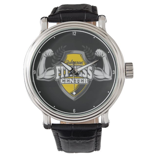 Personalised NAME Muscle Fitness Trainer Gym  Watch (Front)