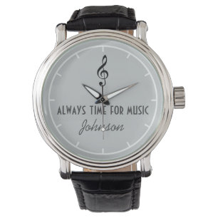 personalised name & musical note watch