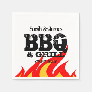 Personalised name napkins for BBQ wedding party