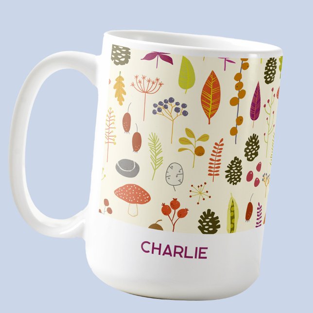 Personalised Name Nature Woodland Forest Coffee Mug (Personalized name woodland nature forest coffee mug)