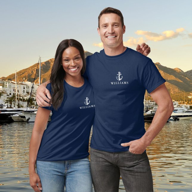 Personalised Name Nautical Boat Anchor T-Shirt (Personalized Name Nautical Boat Anchor T-Shirt)
