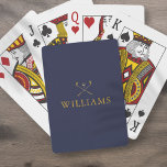 Personalised Name Navy Blue And Gold Golf Clubs Playing Cards<br><div class="desc">Personalise the name in modern classic typography to create a unique golf gift and keepsake for any golfer. Designed by Thisisnotme©</div>