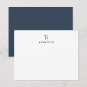 Personalised Name Navy Blue Bow Card