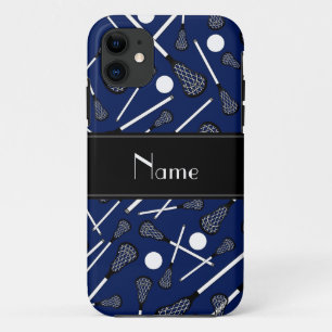 Personalised name navy blue lacrosse iPhone 11 case