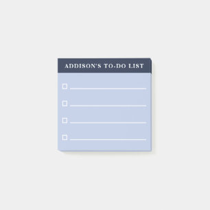 Personalised Name Navy Blue To Do List Post-it Notes