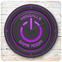 Personalised NAME Neon Power Button Game Room Sign
