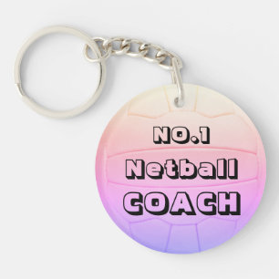 Personalised Name Netball Coach Key Ring