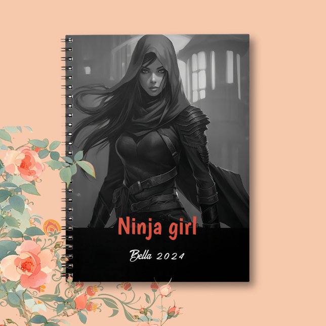Personalised Name Ninja Girl Notebook (Creator Uploaded)