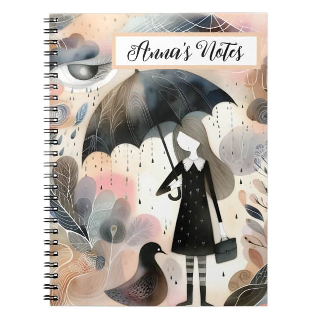 Personalised Name Notebook Nature Girl  (Front)
