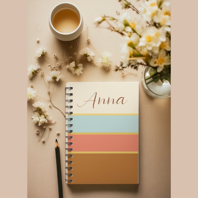 Personalised Name Notebook- Summer Stripes Journal (Creator Uploaded)