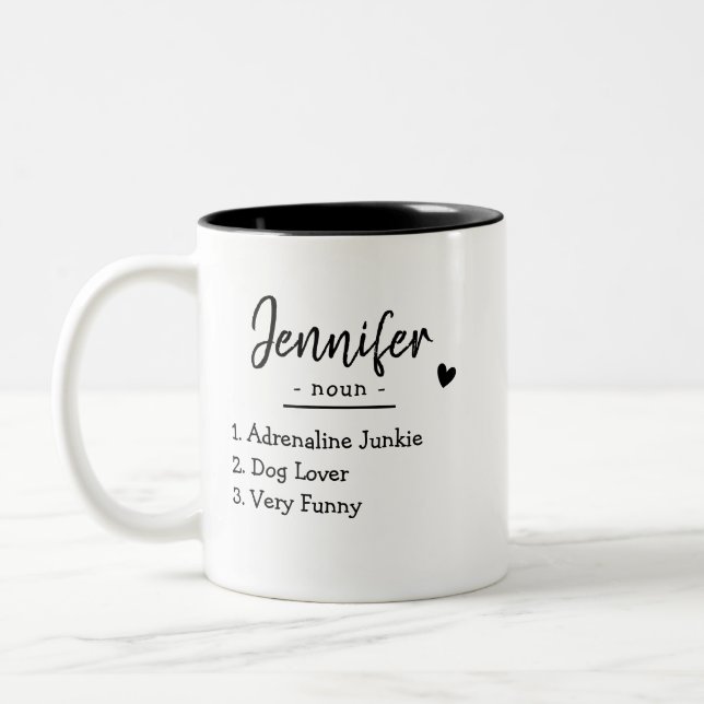 Personalised Name Noun Definition Custom Text Gift Two-Tone Coffee Mug (Left)