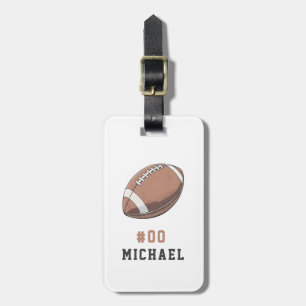 Personalised Name & Number American football       Luggage Tag
