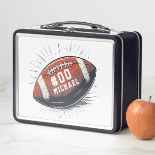 Personalised Name & Number American football       Metal Lunch Box