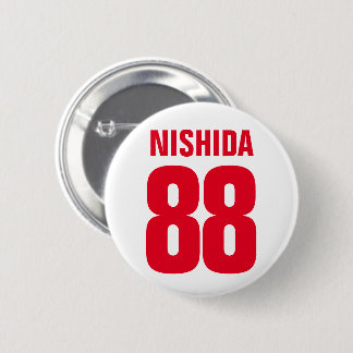 Personalised Name, Number, and Colours. Sports Fan 6 Cm Round Badge